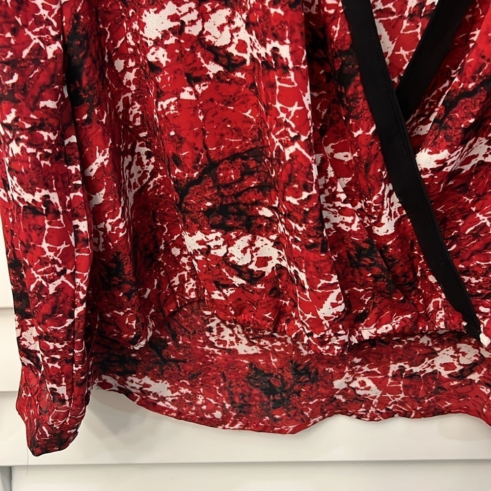 NWT Ricki’s Plunge V Neck Wrap Blouse - Picture 3 of 7